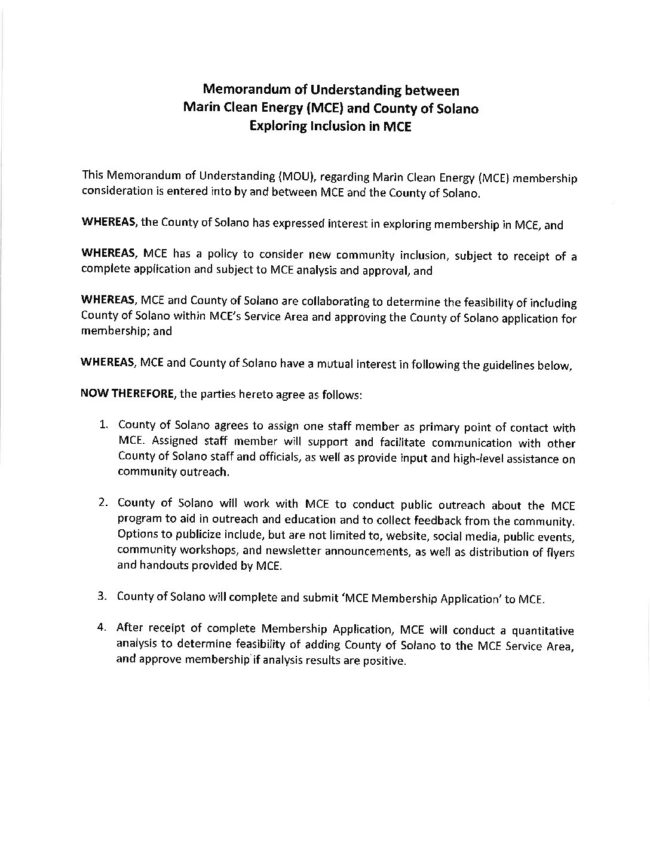 Fully Executed MOU MCE