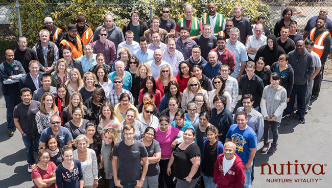 overhead view of staff members who work at MCE Deep Green Champion Nutiva