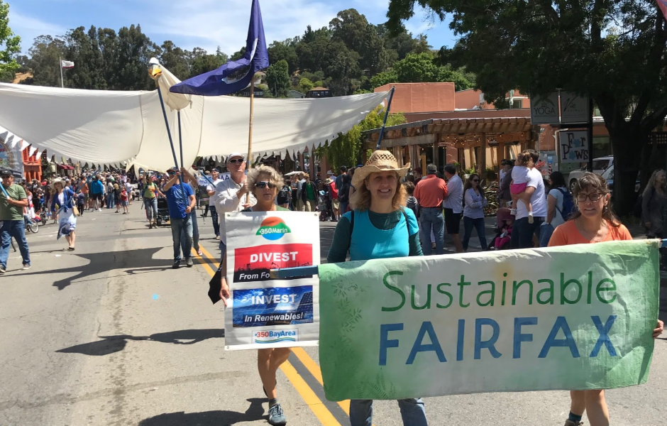 Nonprofit organization Sustainable Fairfax in California promote MCE's Deep Green 100% renewable energy Climate Action Now
