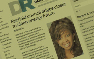 Daily Republic news article reports MCE new community, Fairfield, ca, renewable energy service