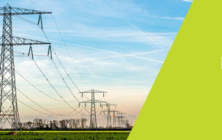Banner de la serie de blogs Energy 101 con imagen de líneas de transmisión eléctrica